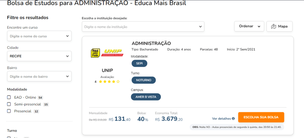 Educa Mais Brasil Administração 2022