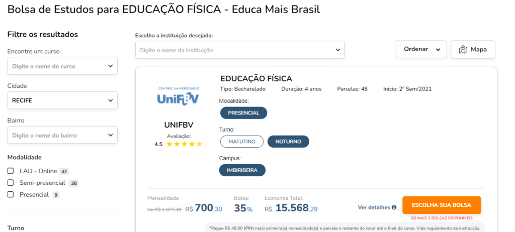 Bolsas de Estudo Faculdade Sogipa de Educação Física - Educa Mais