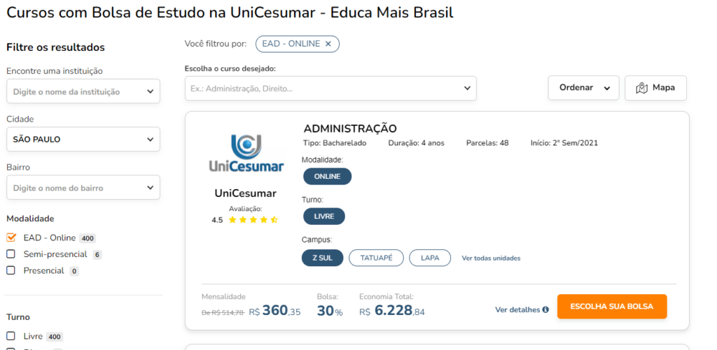 Educa Mais Brasil Unicesumar EAD 2022